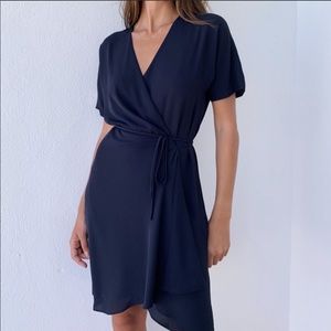 Elegant Navy Wrap Dress